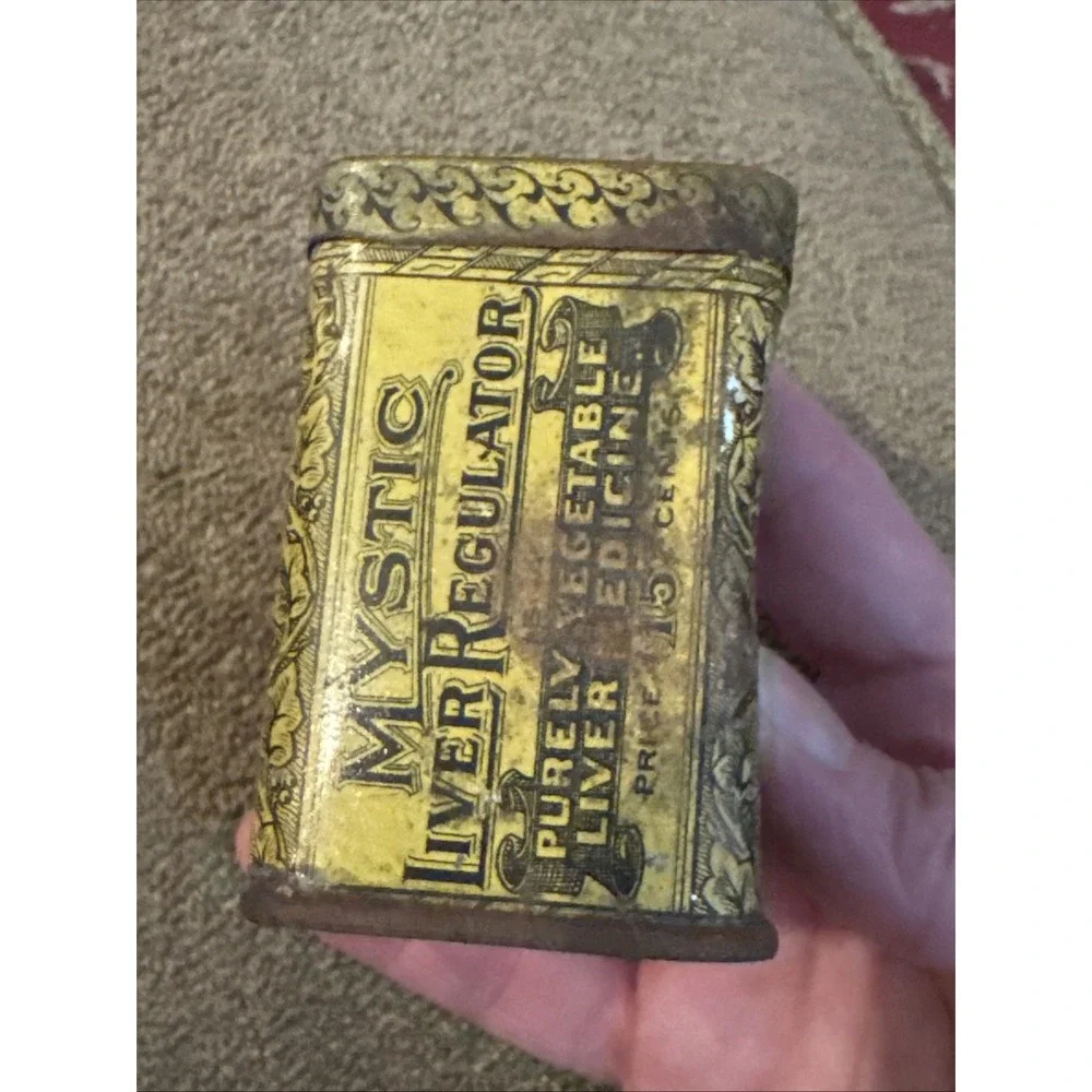 Antique 1906 Mystic Liver Regulator EMPTY Tin (TD)
